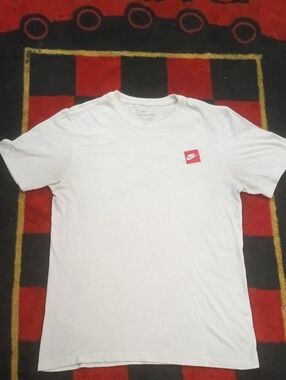 Nike White T-Shirt with Red Logo
